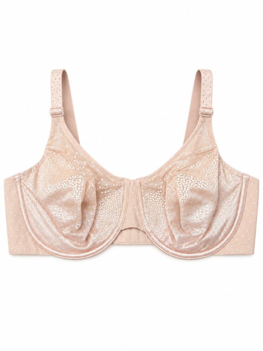 Wacoal 855303 Back Appeal Underwire Bra 40D Beige Dot Print Full Coverage NWOT
